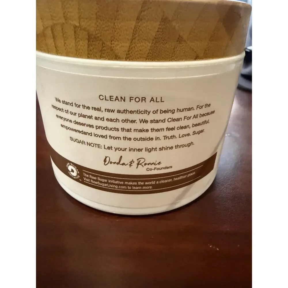 Raw Sugar Daily Micro Body Scrub Salt Polish Santal + Caffeine 15 oz Coconut